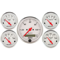 Mätarkit 5st 3 1/8'' & 52mm (Elektrisk). SPEEDOMETER ARCTIC Vit